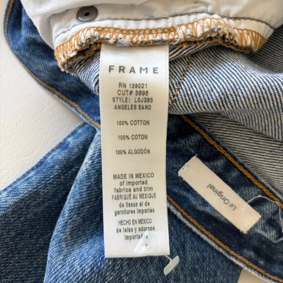 Frame Jeans Womens 28 Blue Denim 'Le Original' Button Fly Distressed High-Rise - Picture 9 of 13